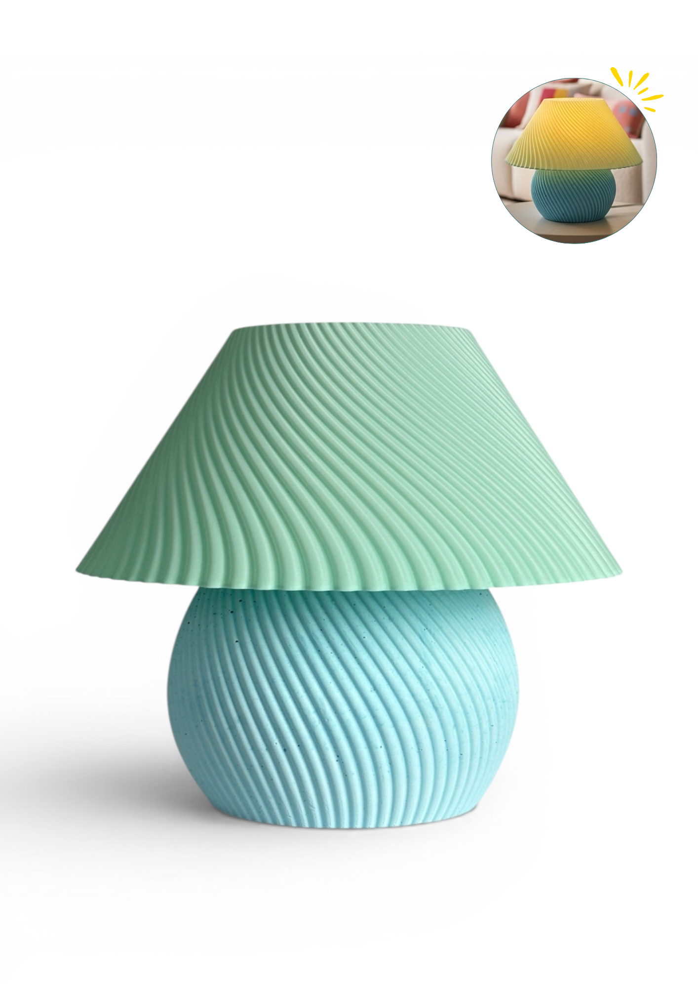 BLOOM | Flower-Shaped Retro Modern Decorative Table Lamp (Fuchsia & Teal)