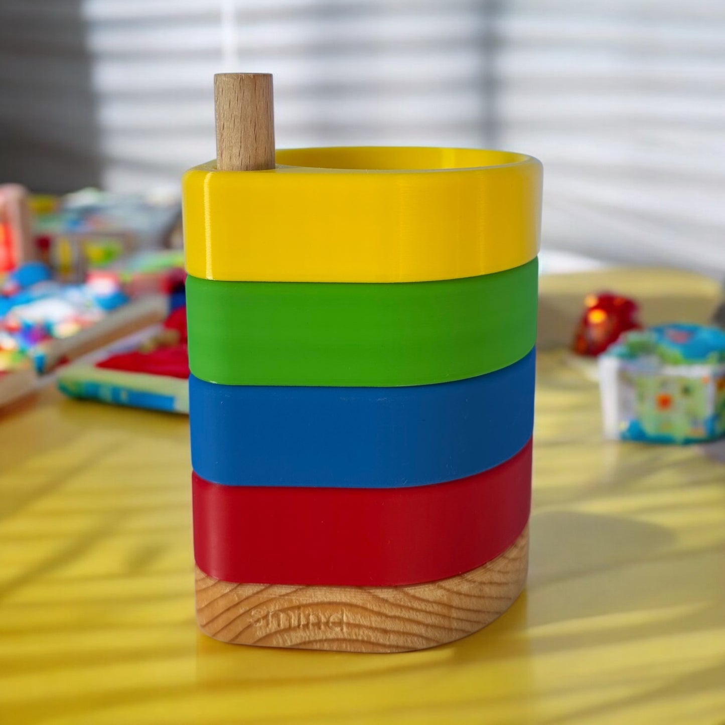 Çok Katlı Organizer Ahşap Tabanlı | Masaüstü Düzenleyici & Saklama Kutusu - Vibrant Edition