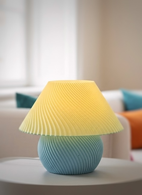 BLOOM | Flower-Shaped Retro Modern Decorative Table Lamp (Fuchsia & Teal)