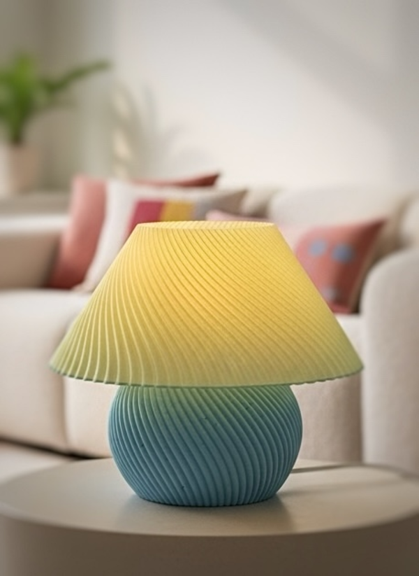 BLOOM | Flower-Shaped Retro Modern Decorative Table Lamp (Fuchsia & Teal)