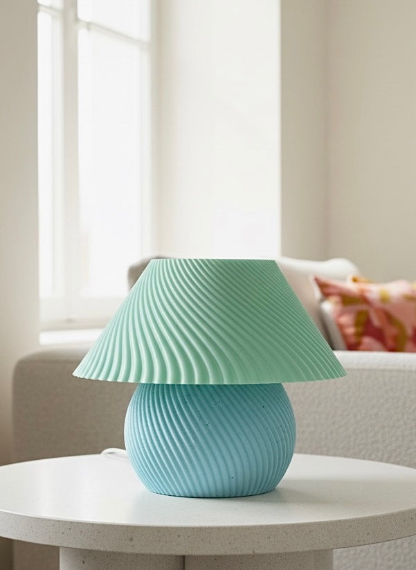 BLOOM | Flower-Shaped Retro Modern Decorative Table Lamp (Fuchsia & Teal)