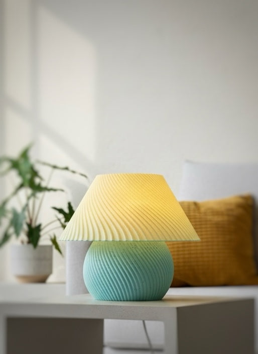 BLOOM | Flower-Shaped Retro Modern Decorative Table Lamp (Fuchsia & Teal)