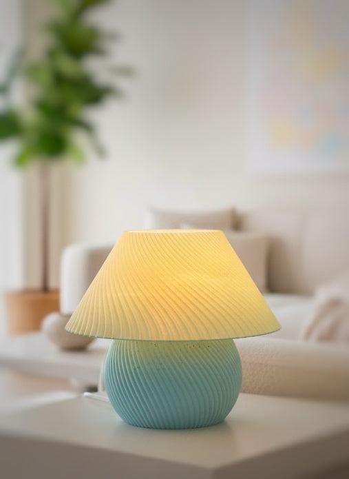 BLOOM | Flower-Shaped Retro Modern Decorative Table Lamp (Fuchsia & Teal)