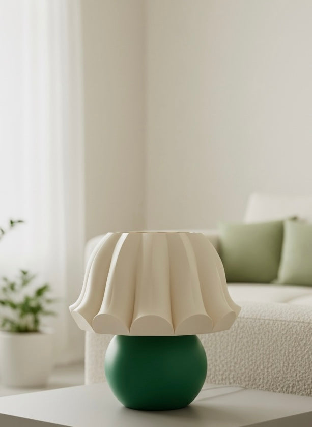 BLOOM | Flower-Shaped Retro Modern Decorative Table Lamp (Fuchsia & Teal)