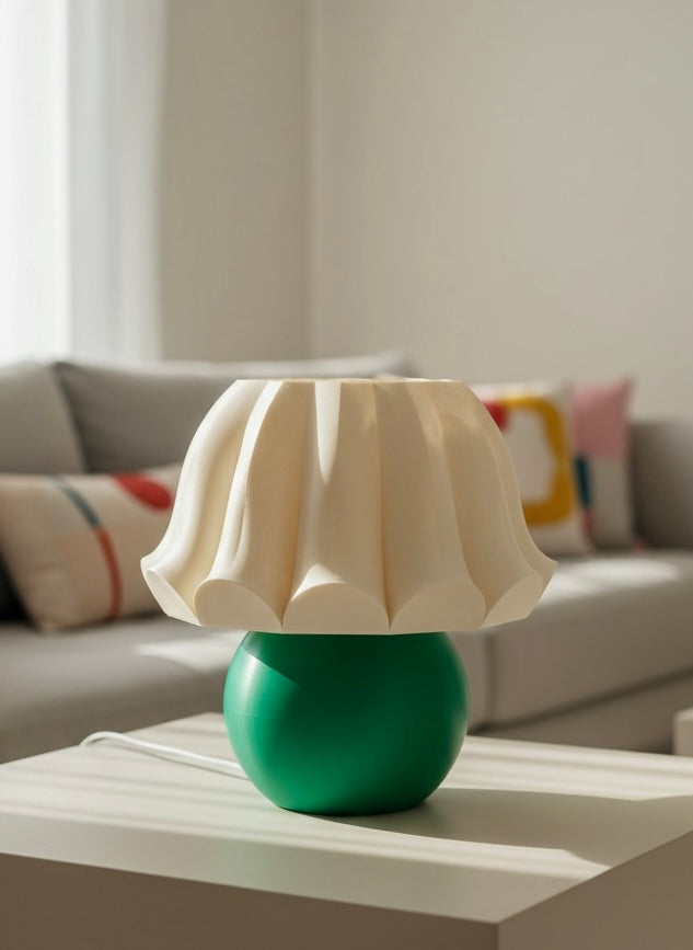 BLOOM | Flower-Shaped Retro Modern Decorative Table Lamp (Fuchsia & Teal)