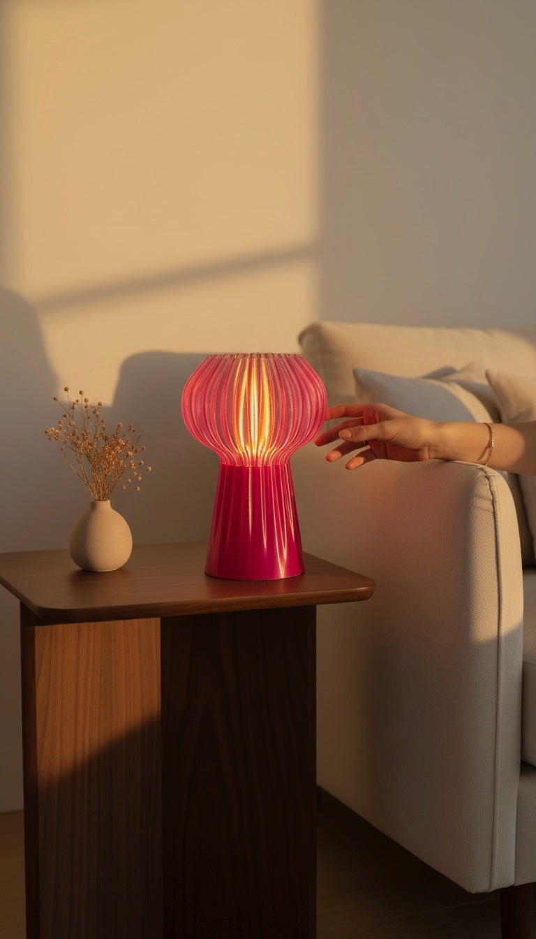CORE | Dekoratif Şeffaf Masa ve Gece Lambası Uzaktan Kumandalı RGB Abajur Çalışma Yatak Odası Salon Lambası