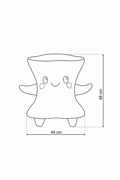 Çay Bardağı Peluş Dekoratif Yastık – Kırmızı, 45 cm – ölçü çizimi