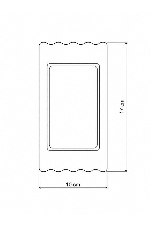 Dalga Formlu Beton Küllük – 17 × 10 cm – ölçü çizimi