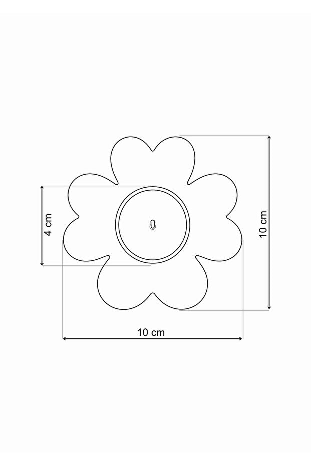 Yeşil Çiçek Yonca Beton Tealight Mumluk – 2’li Set – ölçü çizimi